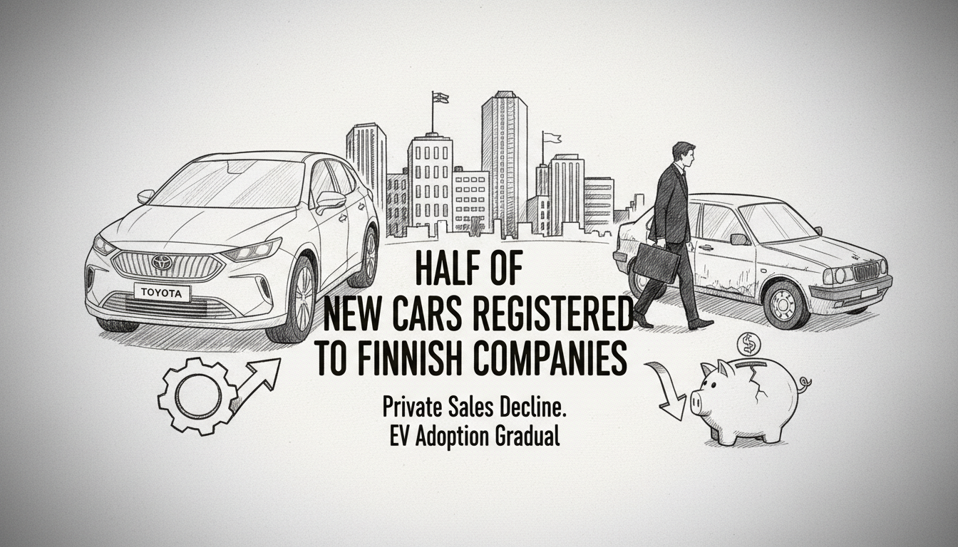 Half of New Cars Registered to Finnish Companies as Private Sales Decline