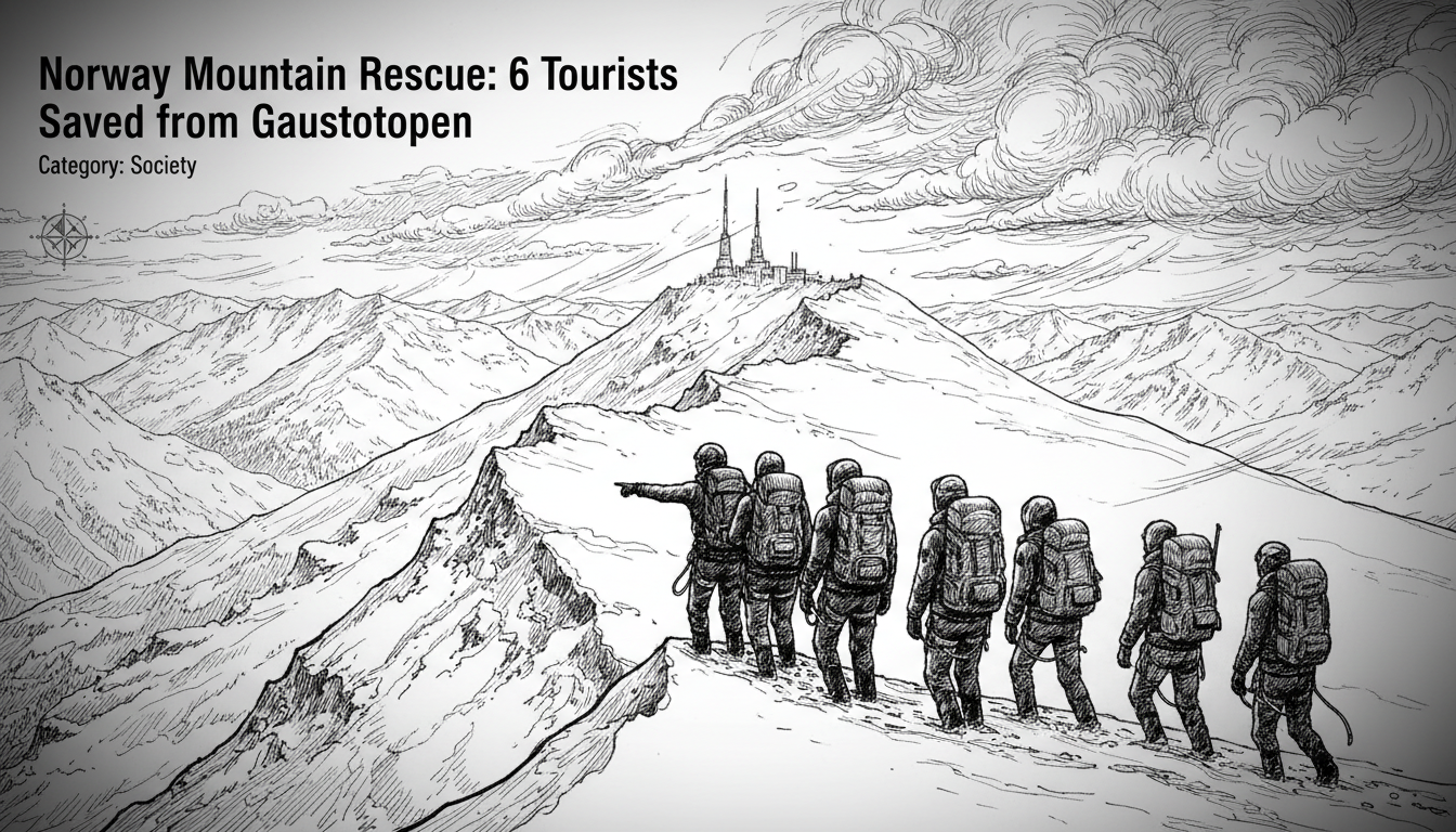 Norway Mountain Rescue: 6 Tourists Saved from Gaustatoppen
