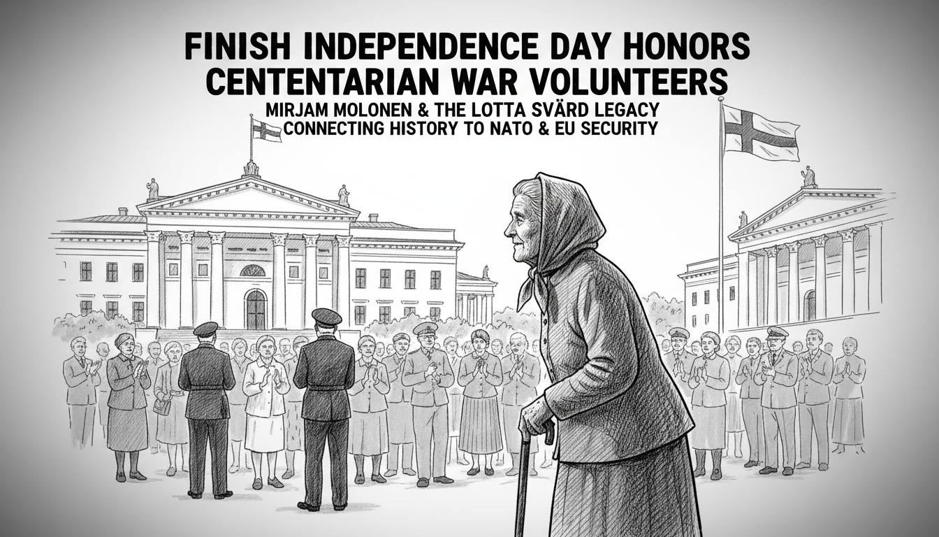 Finnish Independence Day Honors Centenarian War Volunteers at Presidential Palace