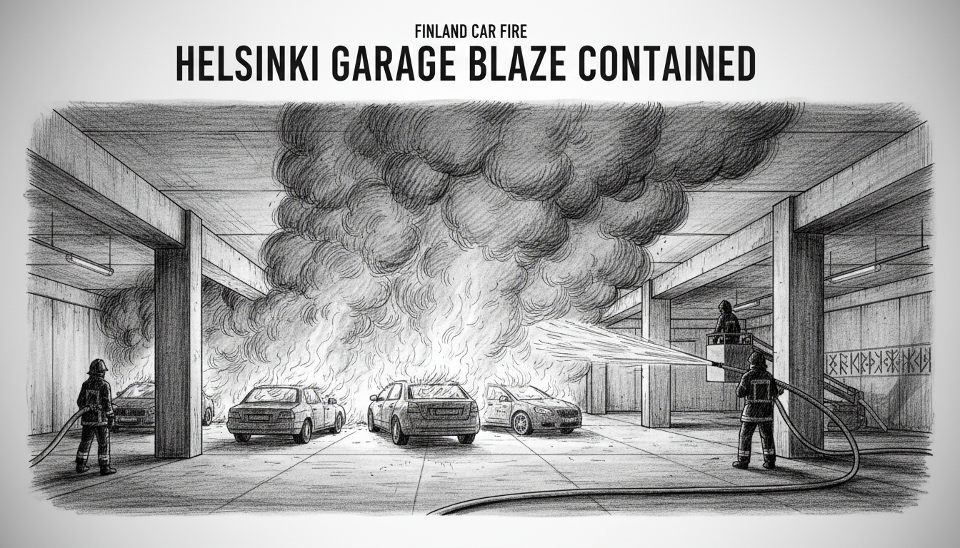 Finland Car Fire: Helsinki Garage Blaze Contained
