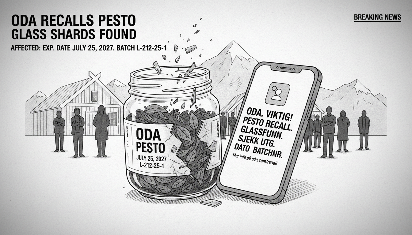 Oda Recalls Pesto After Glass Shards Found in Product