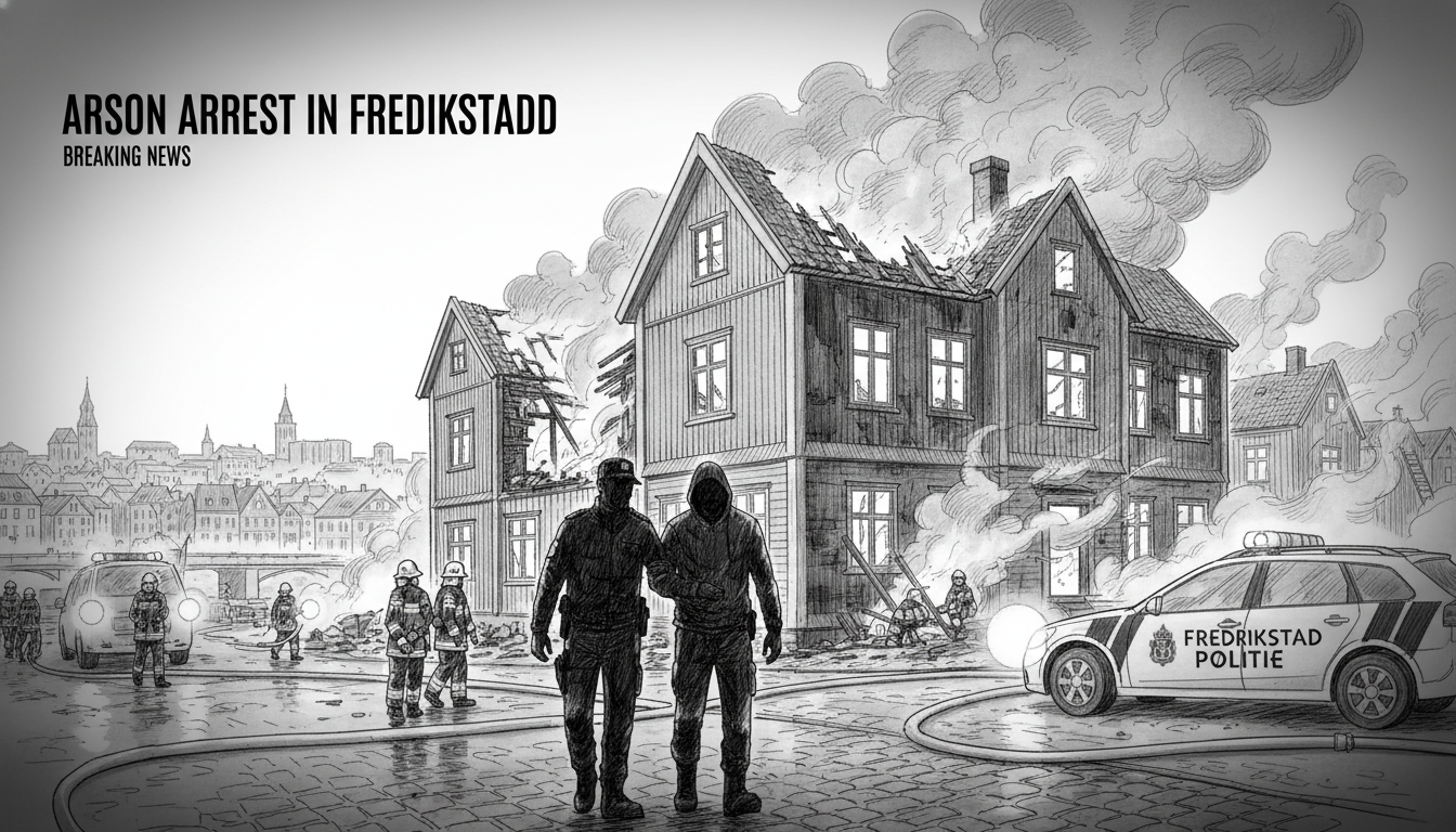 Man arrested for arson after Fredrikstad residential fire