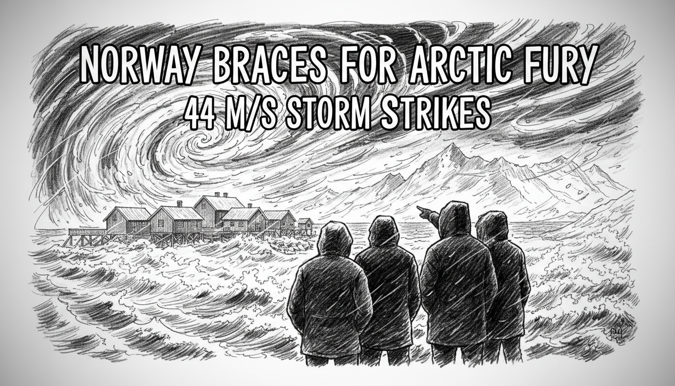 Norway Braces for Arctic Fury: 44 m/s Storm Strikes