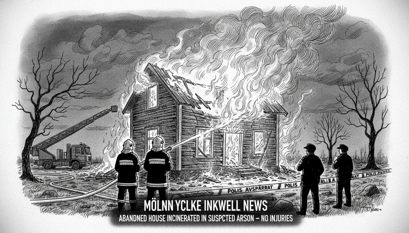 Abandoned House Burns in Mölnlycke Blaze