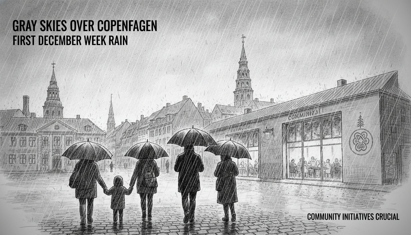 Gray Skies Over Copenhagen as First December Week Brings Rain