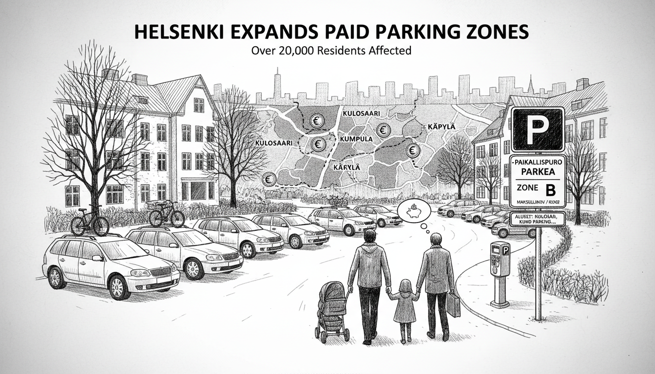 Helsinki Expands Paid Parking Zones to Six New Neighborhoods