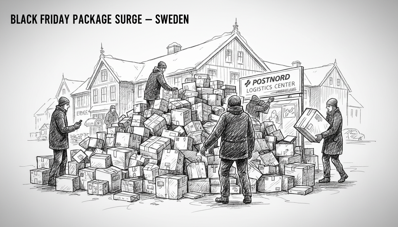 Postal Agents Face Black Friday Package Surge in Sweden