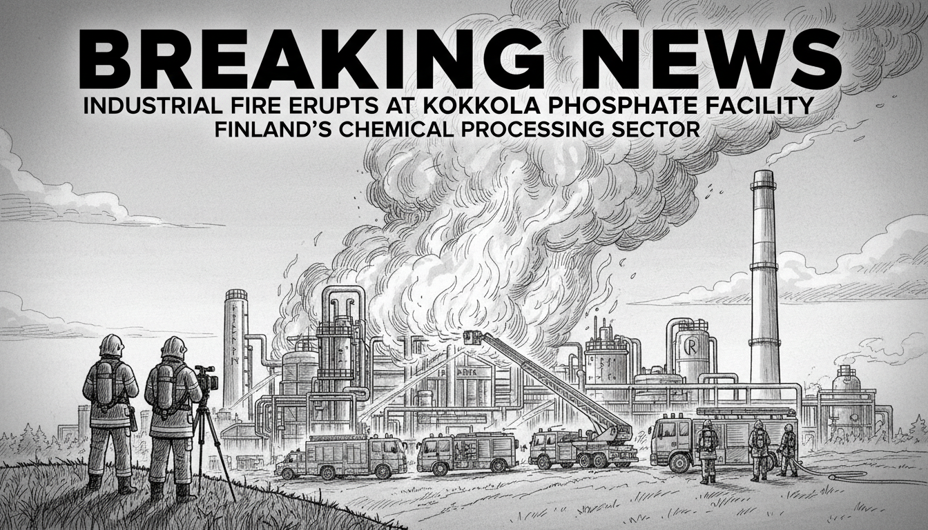 Industrial Fire Erupts at Kokkola Phosphate Road Facility