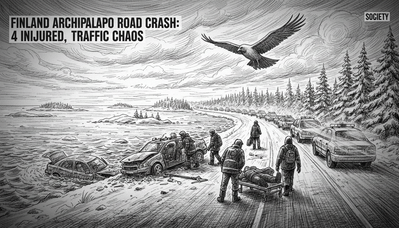 Finland Archipelago Road Crash: 4 Injured, Traffic Chaos