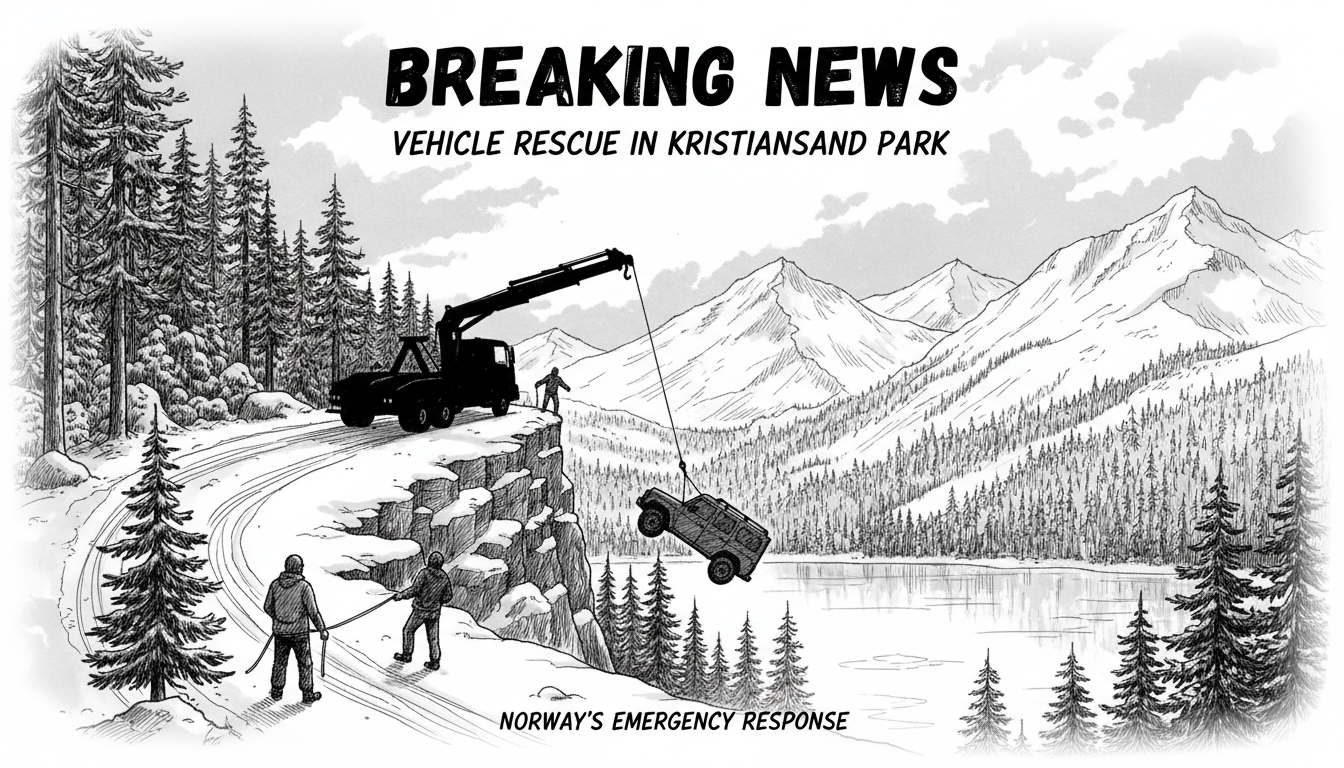 Vehicle Rescue Operation in Kristiansand Park Prevents Potential Disaster