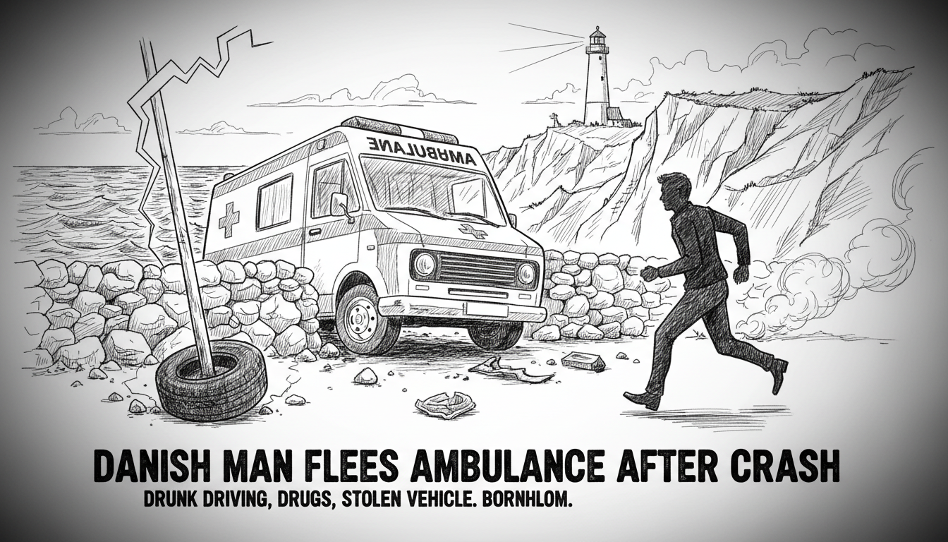 Danish Man Flees Ambulance After Crash, Faces Multiple Charges