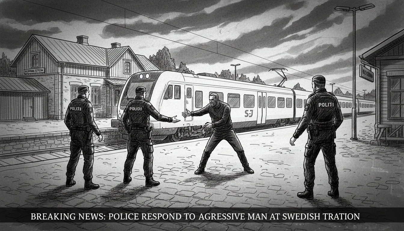 Police Respond to Aggressive Man at Swedish Train Station