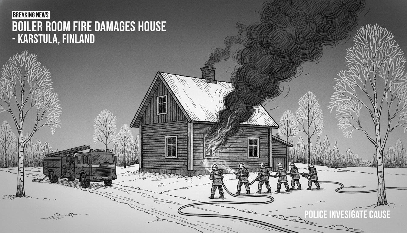 Boiler Room Fire Damages House in Central Finland