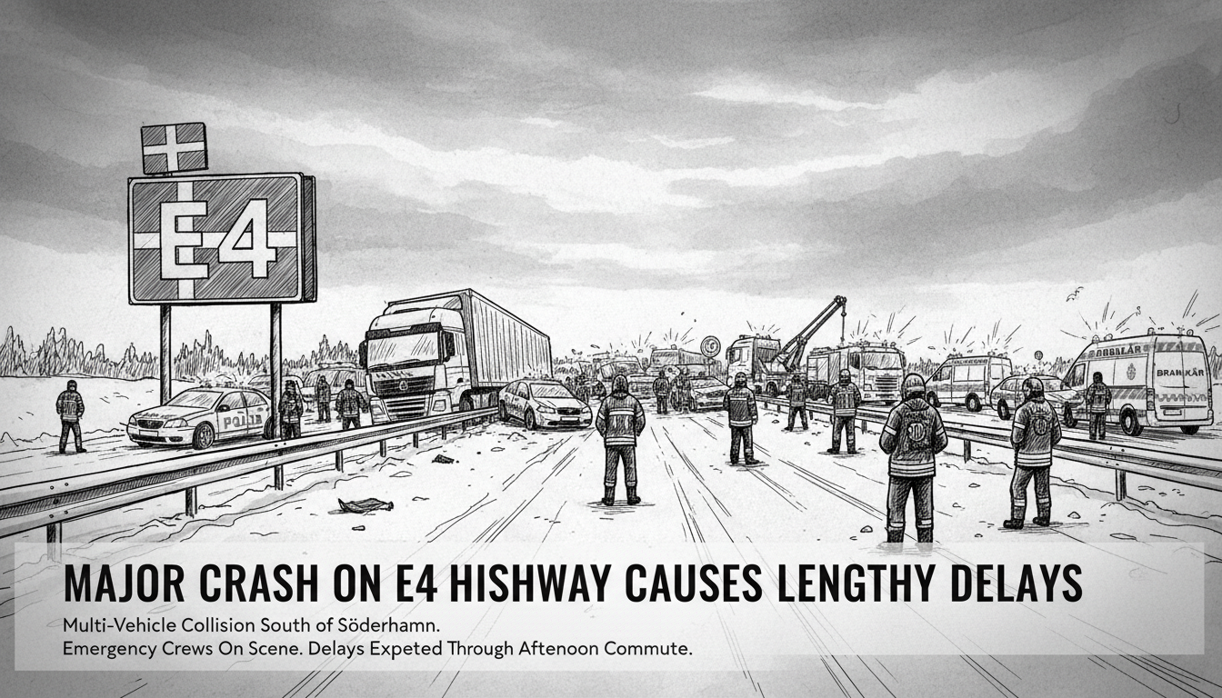 Major Crash on E4 Highway Causes Lengthy Delays