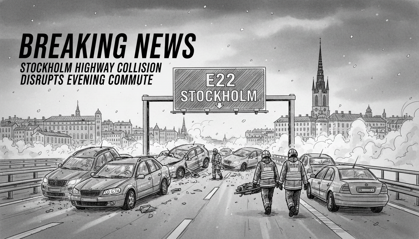Stockholm Highway Collision Disrupts Evening Commute