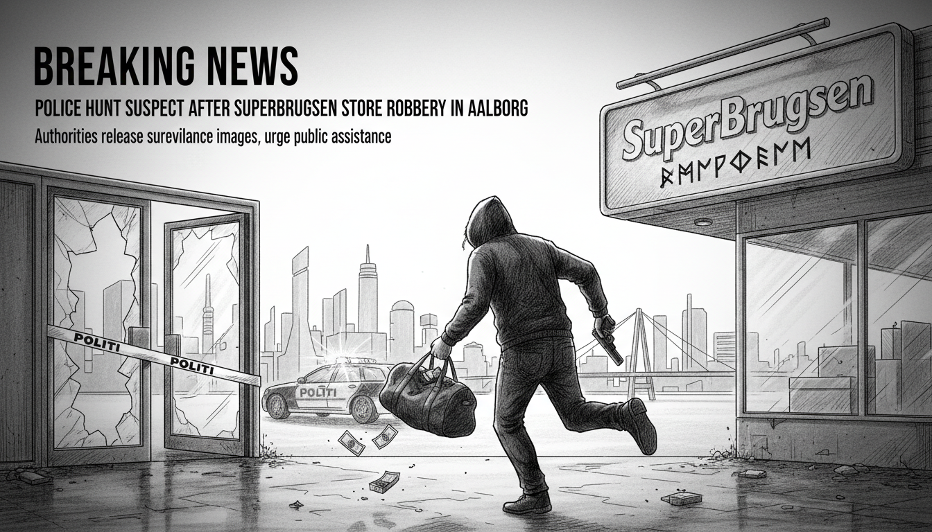 Police Hunt Suspect After SuperBrugsen Store Robbery in Aalborg
