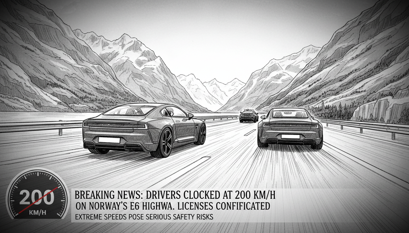 Drivers Clocked at 200 km/h on Norway's E6 Highway