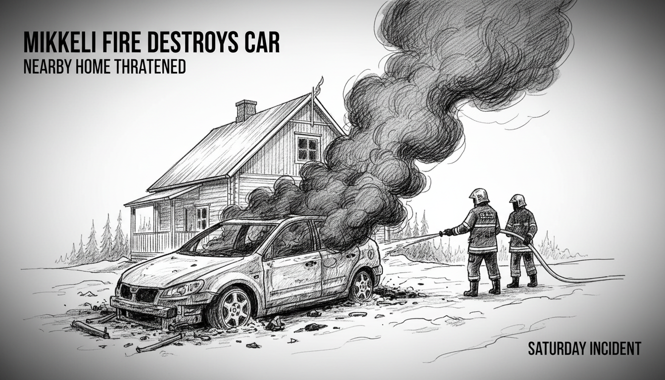 Car Destroyed in Mikkeli Fire That Threatened Nearby Home