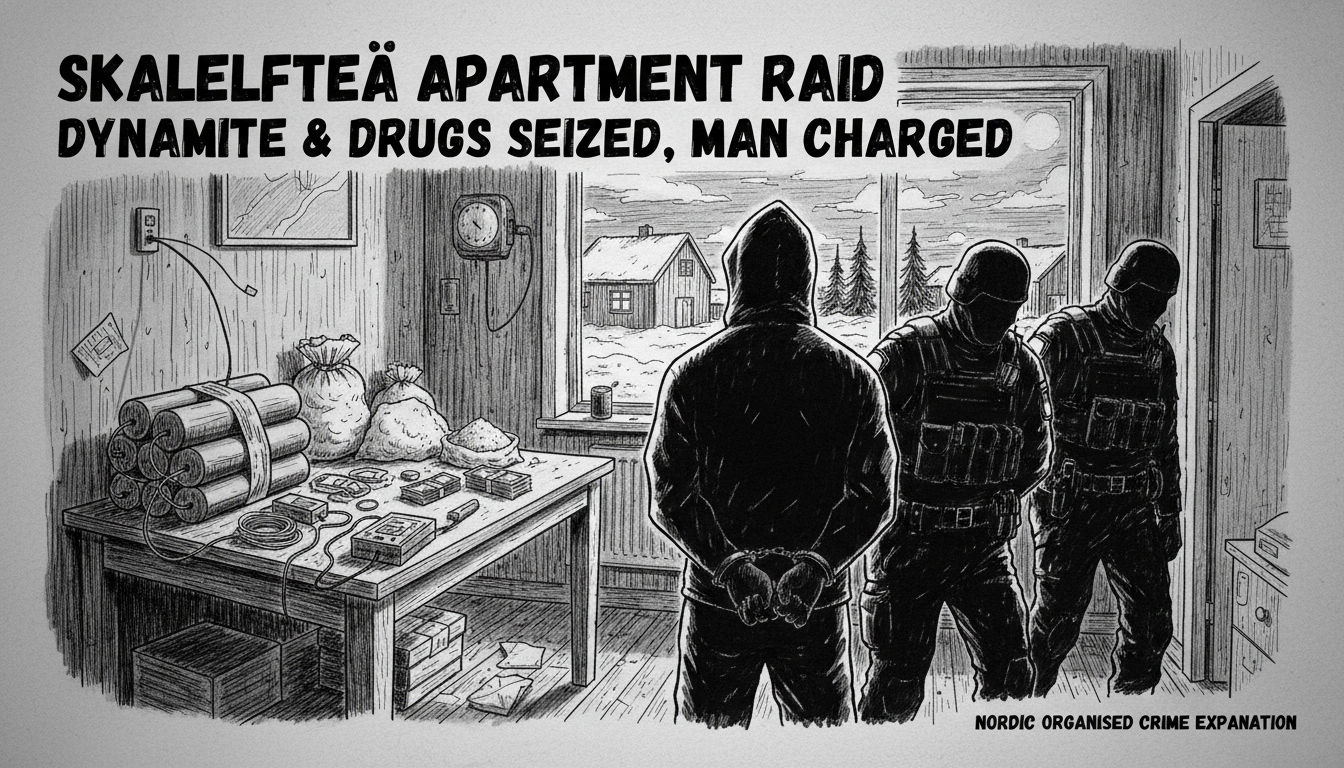 Man Charged After Police Find Dynamite and Drugs in Skellefteå Apartment