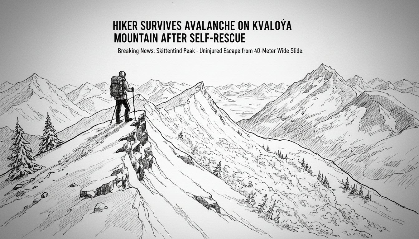 Hiker Survives Avalanche on Kvaløya Mountain After Self-Rescue