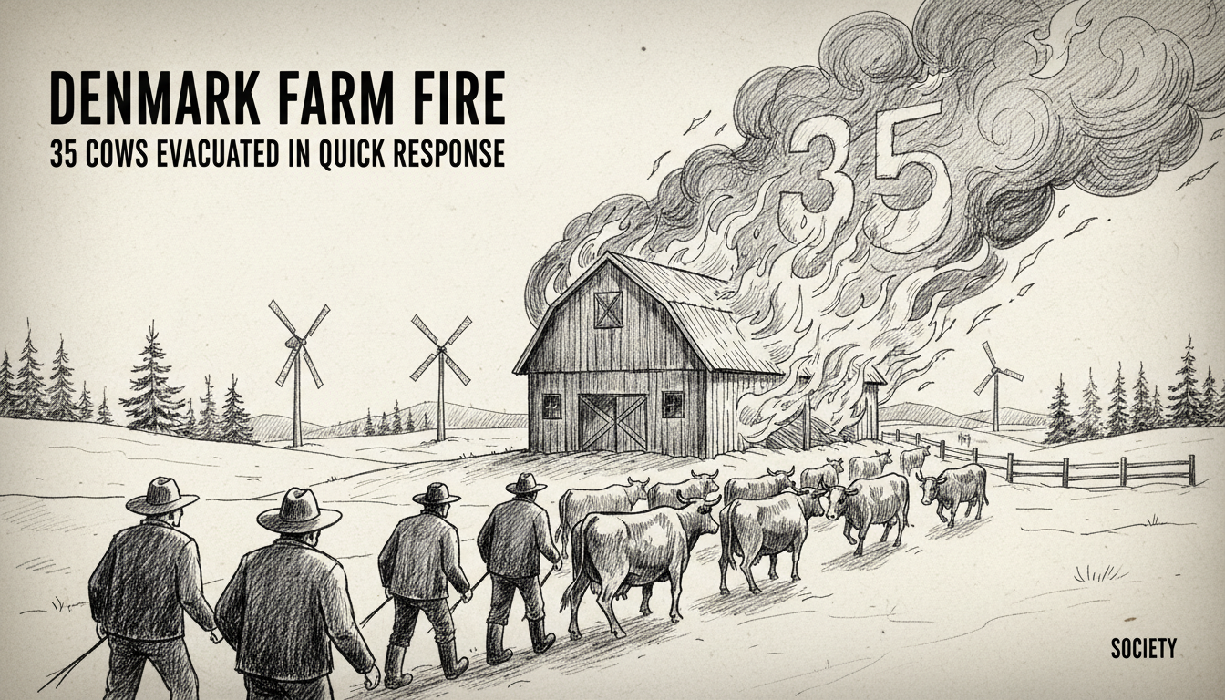 Denmark Farm Fire: 35 Cows Evacuated in Quick Response