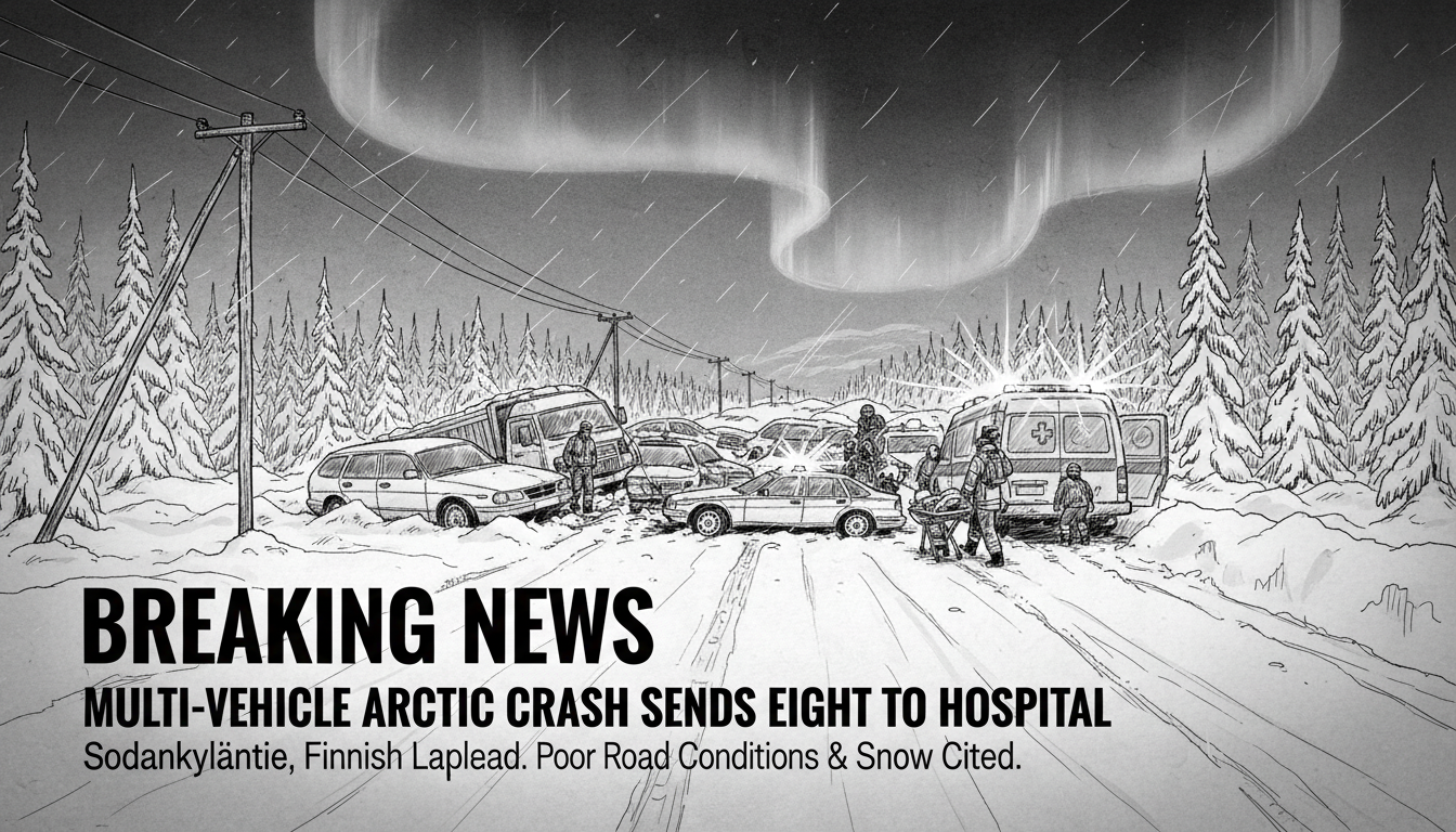 Multi-Vehicle Crash in Finnish Lapland Sends Eight to Hospital Amid Poor Road Conditions