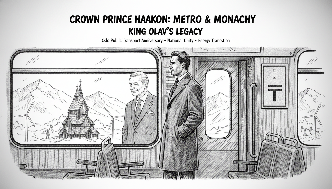 Crown Prince Haakon Takes Oslo Metro, Evokes King Olav's Legacy