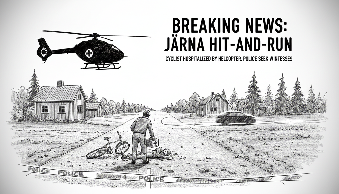 Hit-and-Run in Järna Leaves Cyclist Hospitalized by Helicopter