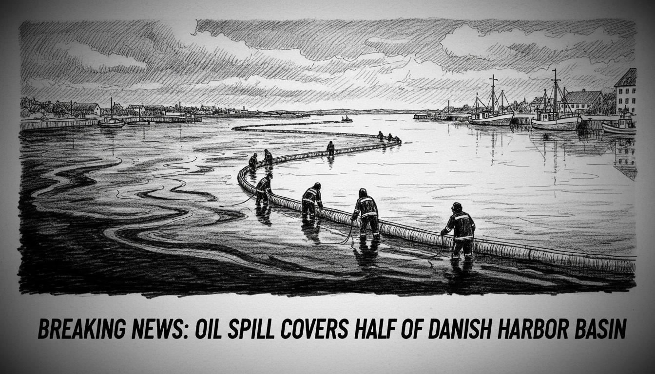 Oil Spill Covers Half of Danish Harbor Basin