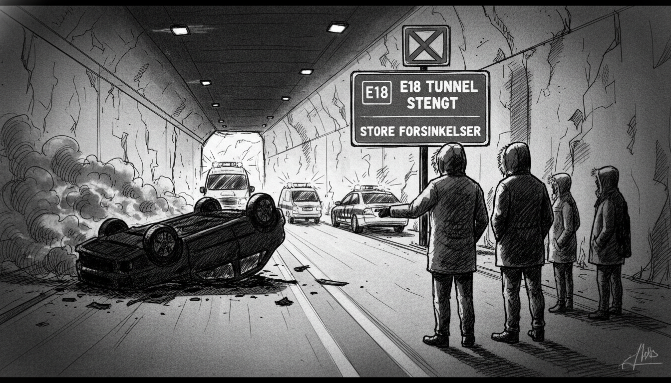 Norway E18 Tunnel Crash: Stolen Car, Major Closure