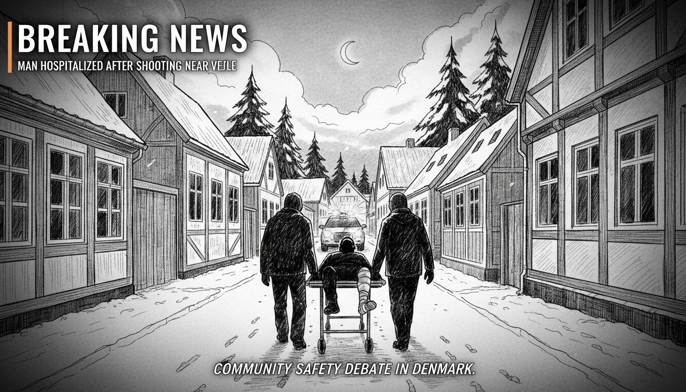 Man Hospitalized After Shooting Incident Near Vejle