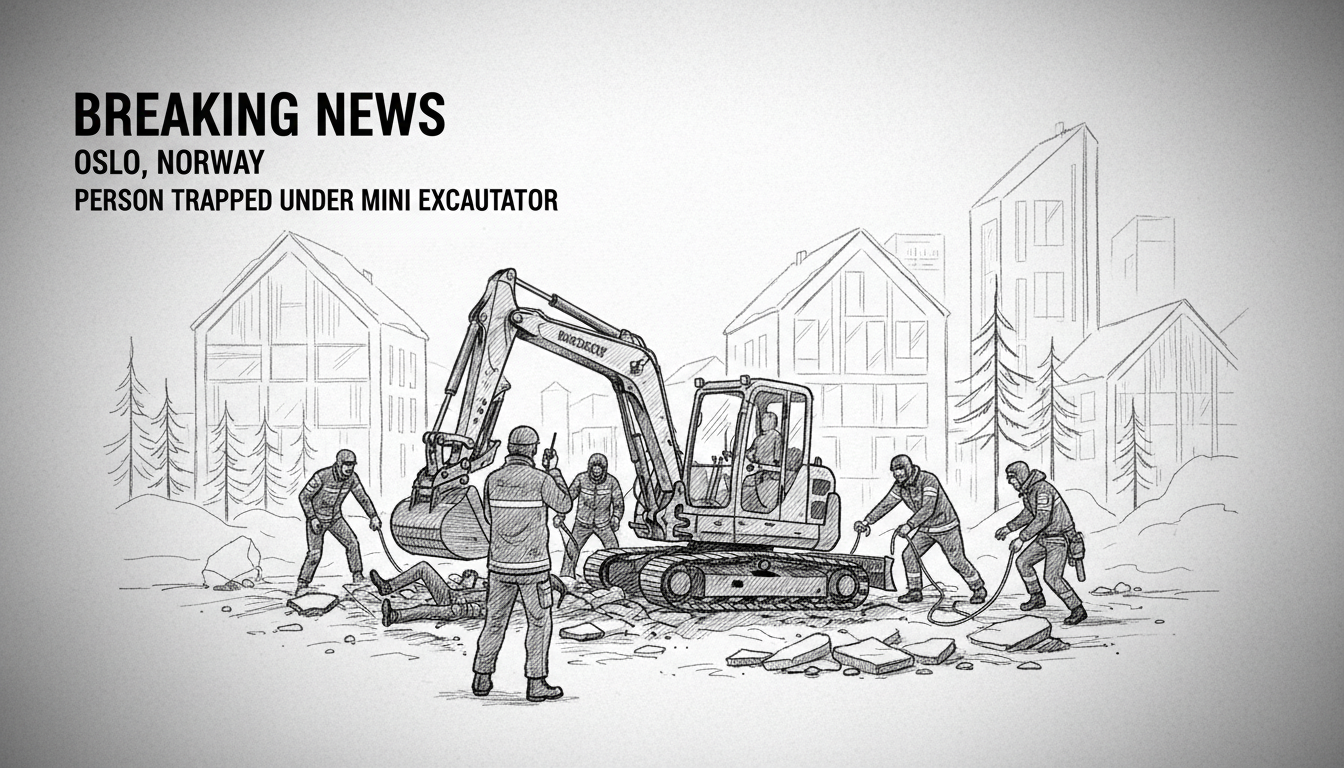 Person Trapped Under Mini Excavator in Oslo