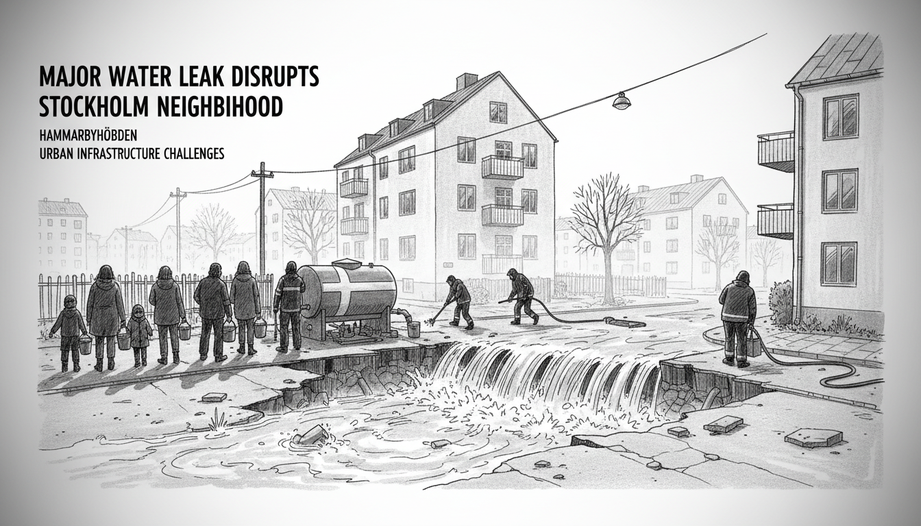 Major Water Leak Disrupts Stockholm Neighborhood