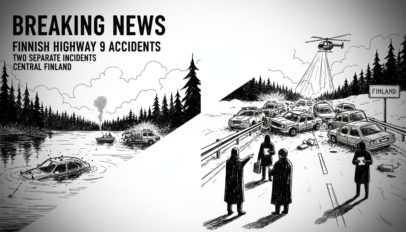 Two Separate Accidents on Finnish Highway 9 in Central Finland