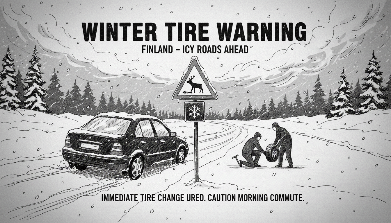 Winter Tire Warning for Finnish Drivers as Road Conditions Deteriorate