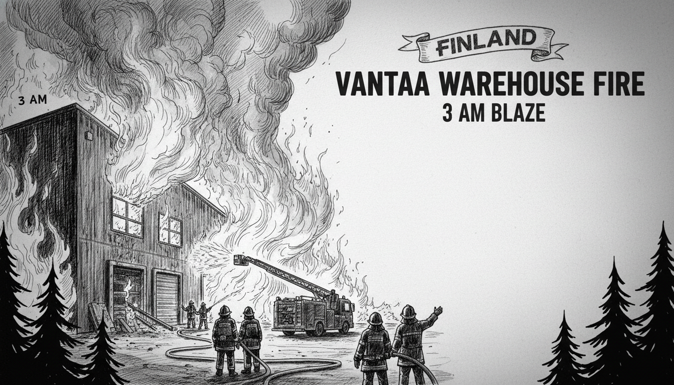 Finland Fire: Vantaa Warehouse Burns in 3 AM Blaze