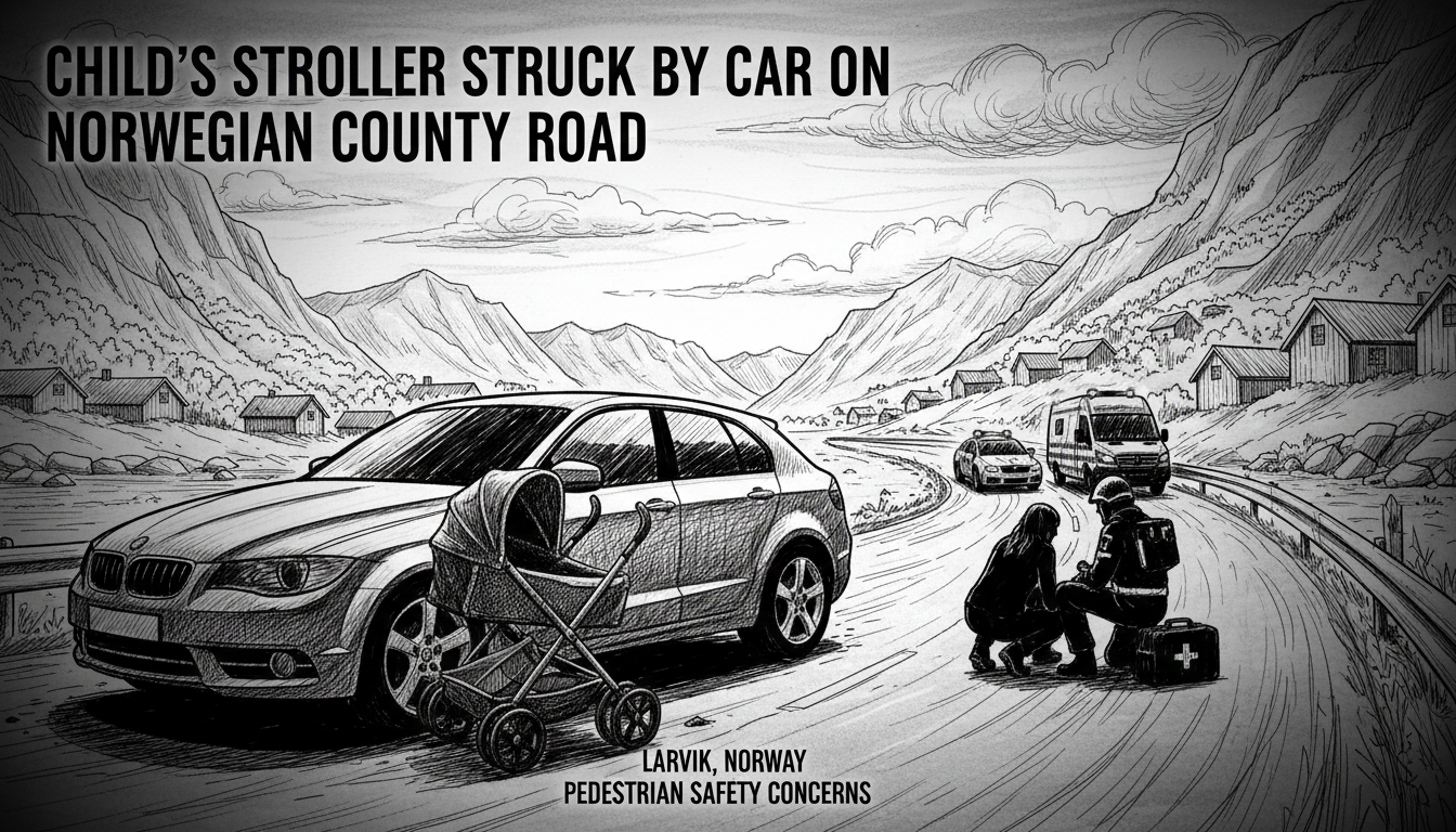 Child's Stroller Struck by Car on Norwegian County Road