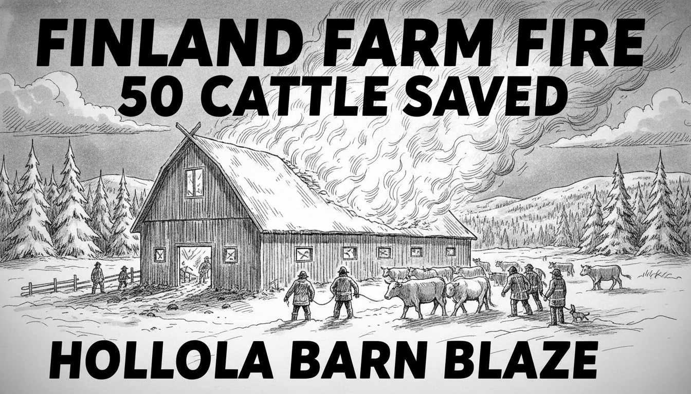 Finland Farm Fire: 50 Cattle Saved in Hollola Barn Blaze