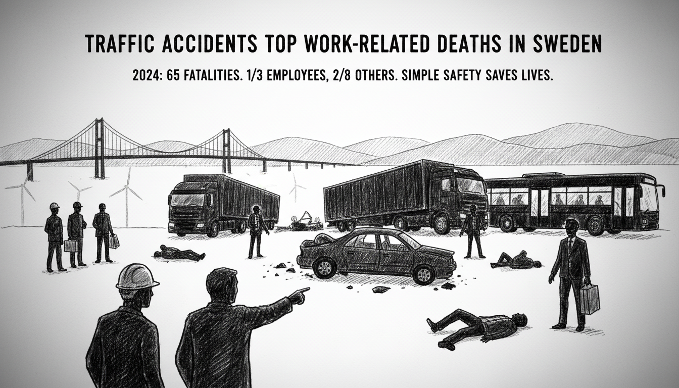 Traffic accidents top work-related deaths in Sweden