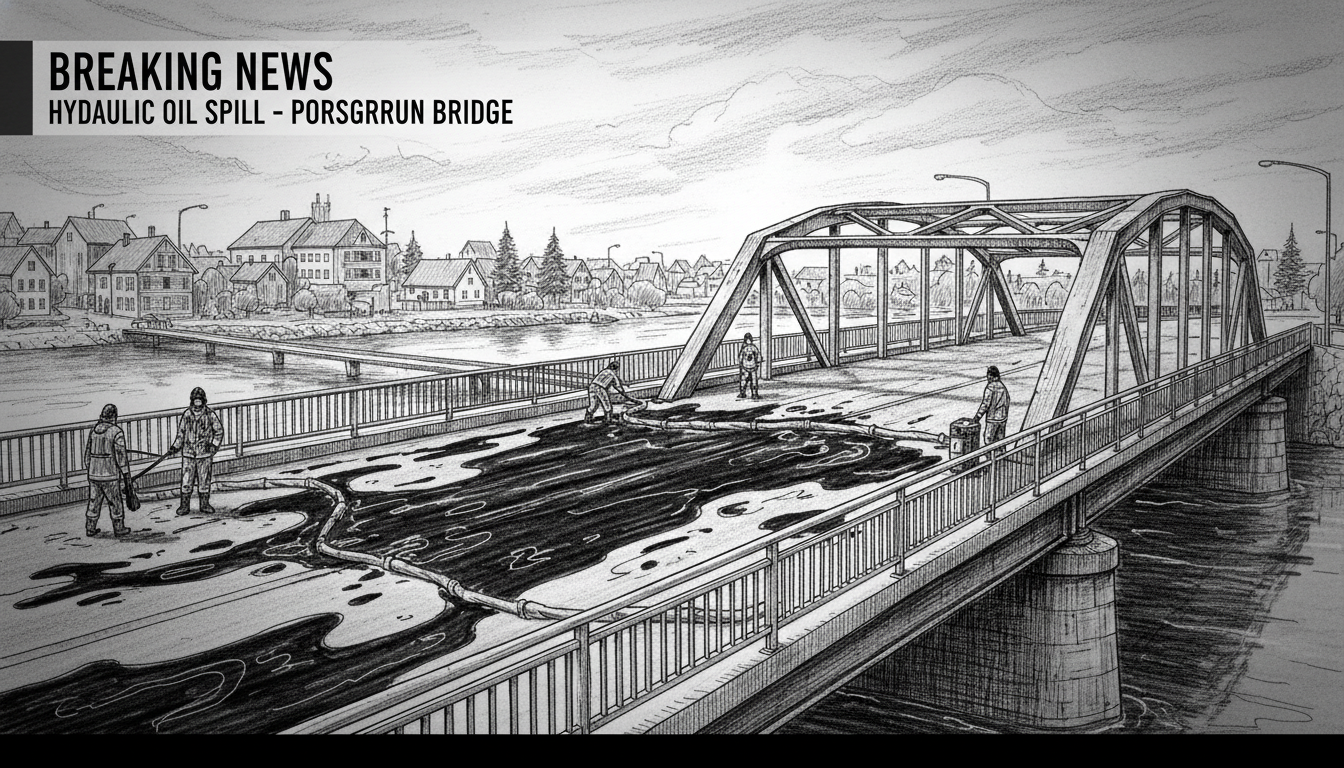 Hydraulic Oil Spill at Porsgrunn Bridge Prompts Emergency Response