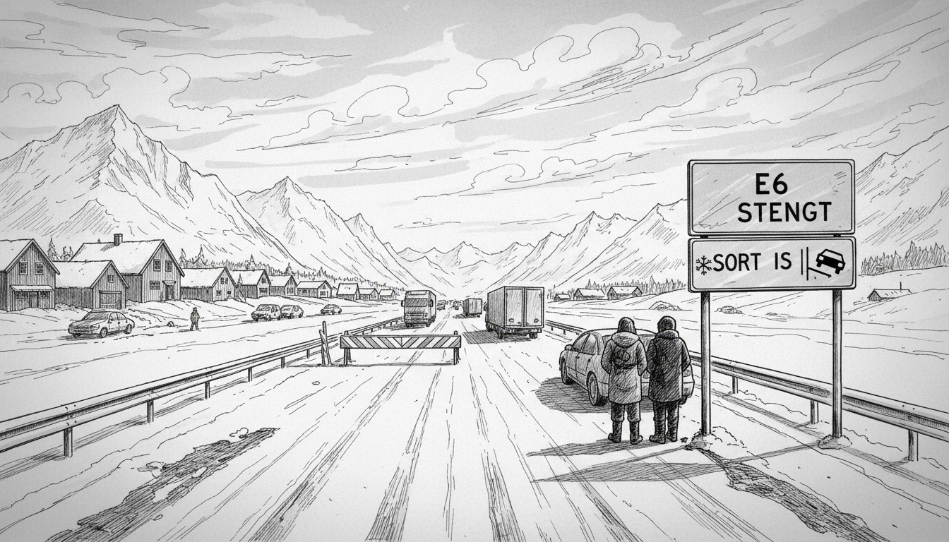 Norway's E6 Highway Shut: Black Ice Halts Traffic