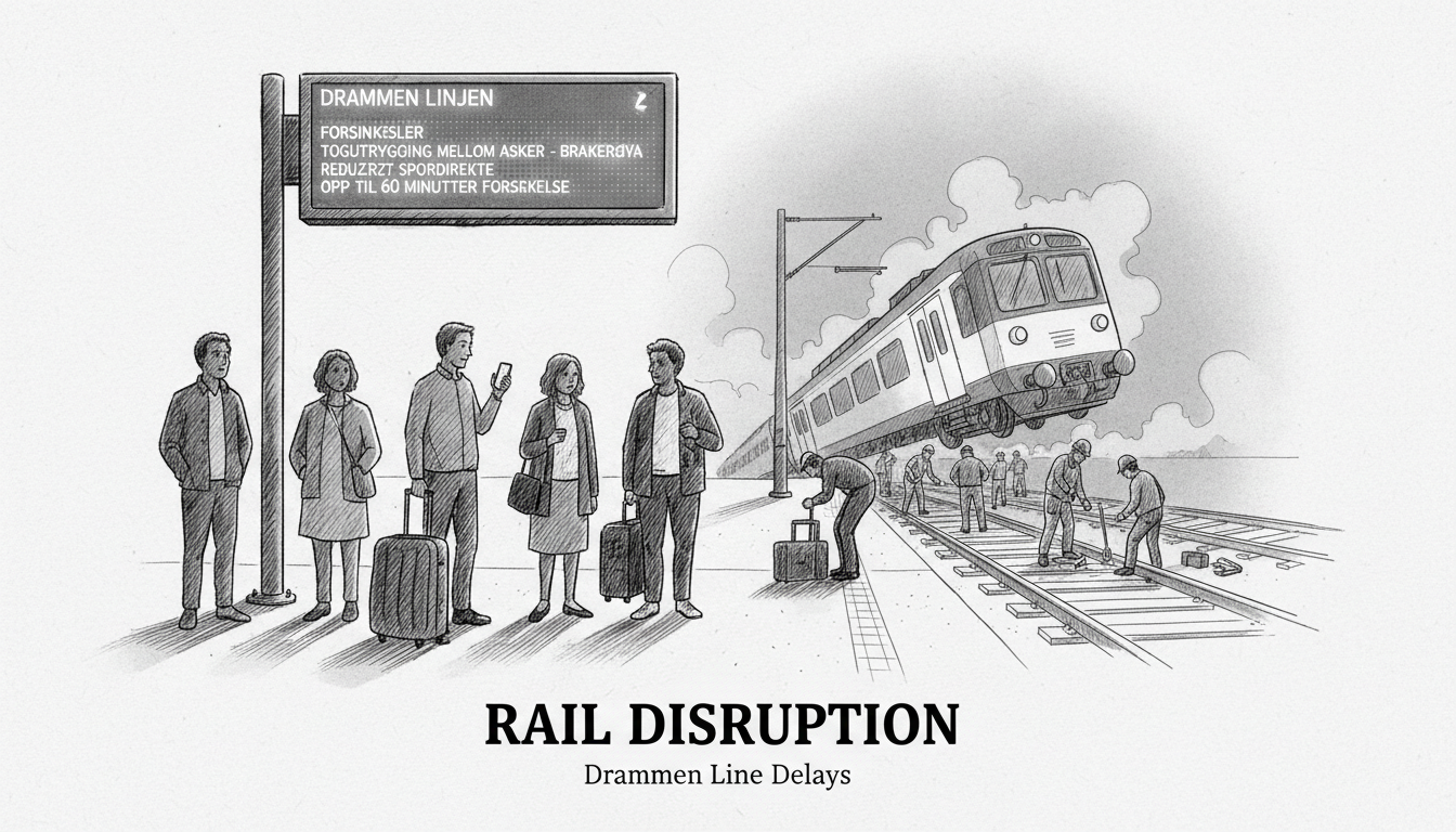 Rail Disruption on Drammen Line Causes Travel Delays