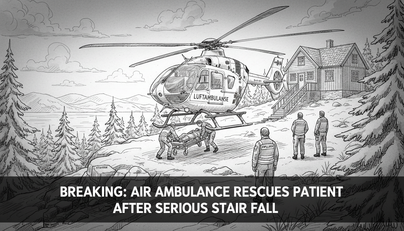 Air Ambulance Transports Patient After Serious Stair Fall in Stavern