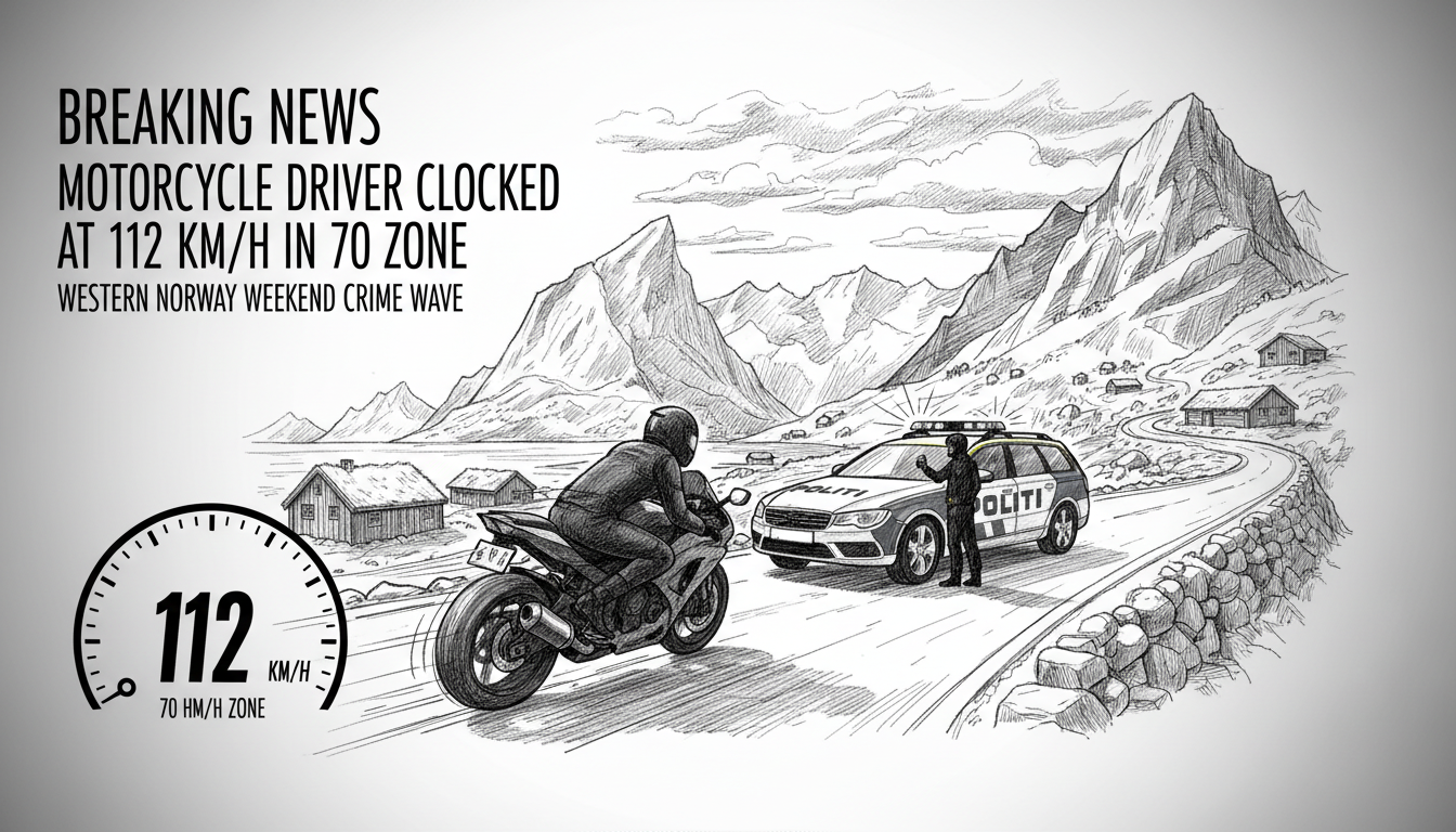 Motorcycle Driver Clocked at 112 km/h in 70 Zone