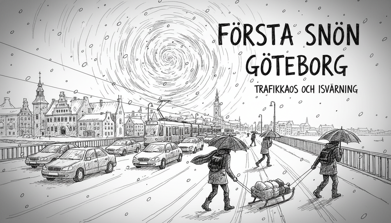 First Snowfall Brings Traffic Disruption to Gothenburg