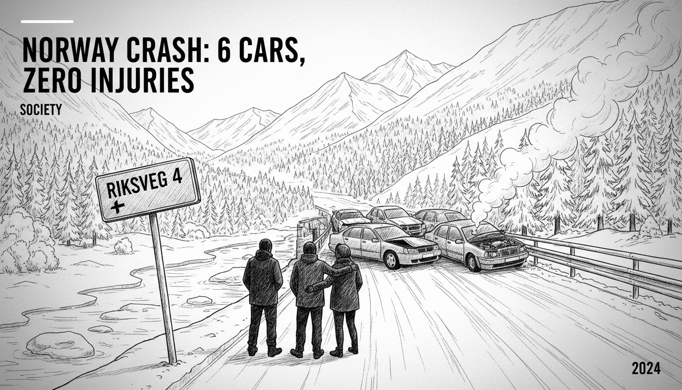 Norway's Riksveg 4 Crash: 6 Cars, Zero Injuries