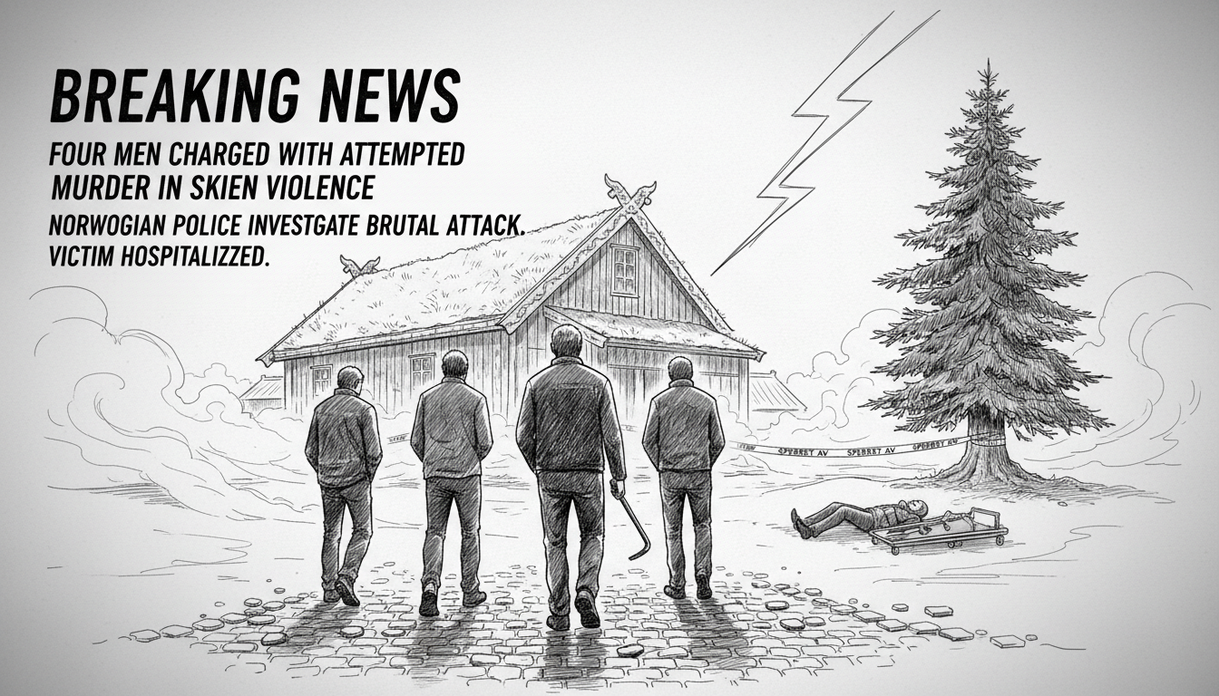 Four Men Charged with Attempted Murder in Skien Violence