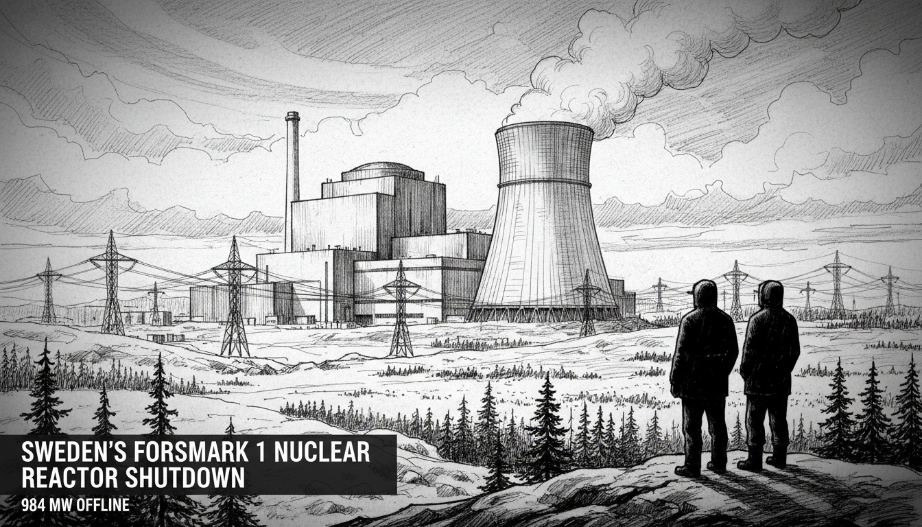 Sweden's Forsmark 1 Nuclear Reactor Shutdown: 984 MW Offline