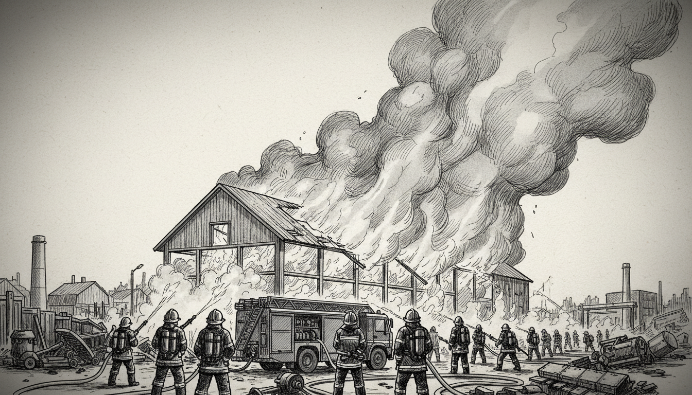 Sweden Industrial Fire: 40 Firefighters Battle Täby Blaze