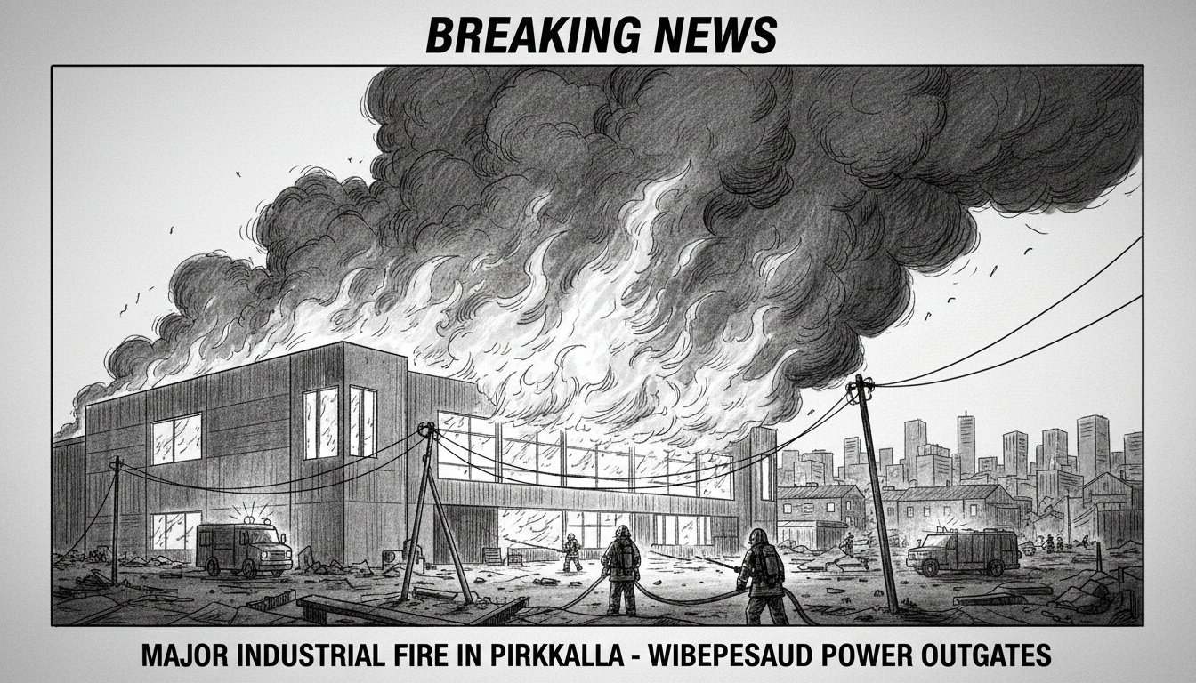 Major Industrial Fire in Pirkkala Causes Widespread Power Outages